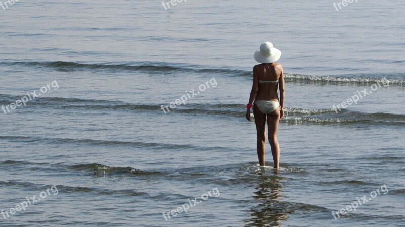 Woman Sea Beach Silhouette Romantic