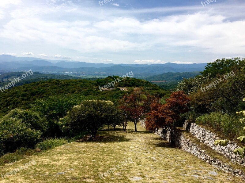 Xochicalco Mountains Landscape Travel Sunlight