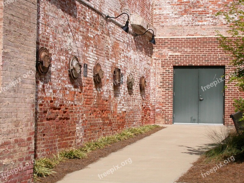 Old Factory Brick Wall Vintage Brick Building Facade