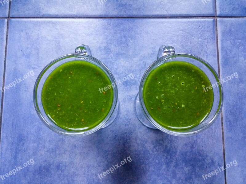 Smoothie The Drink Spinach Green Healthy