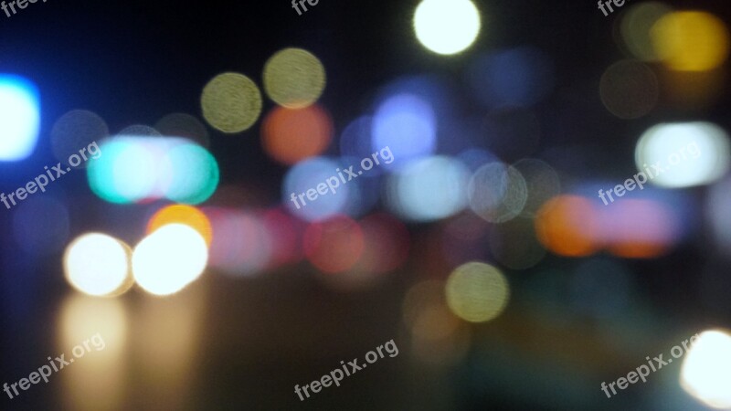 Spot Cool Colors Night Bokeh Free Photos