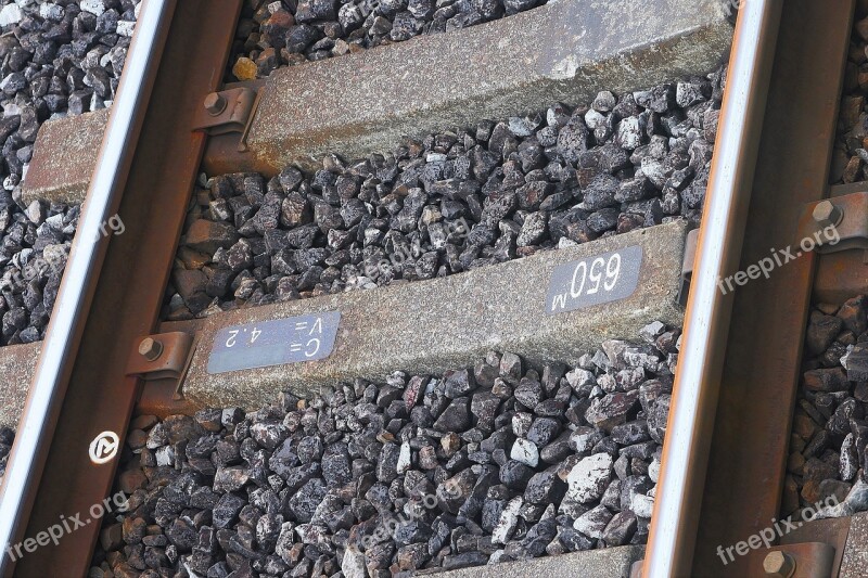 Track Railway Sleepers Concrete Bis Gravel