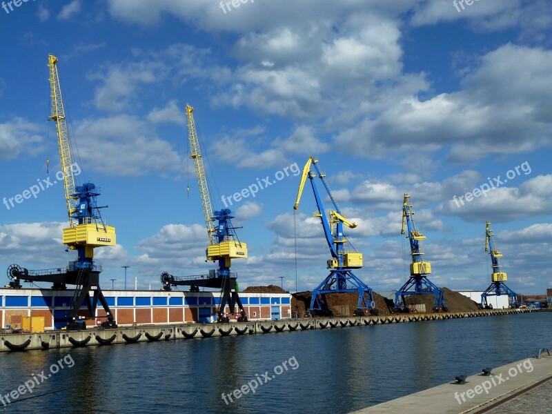 Cranes Port Stock Warehouse Goods Depot