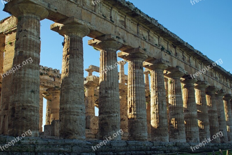 Paestum Salerno Italy Temple Of Neptune Magna Grecia