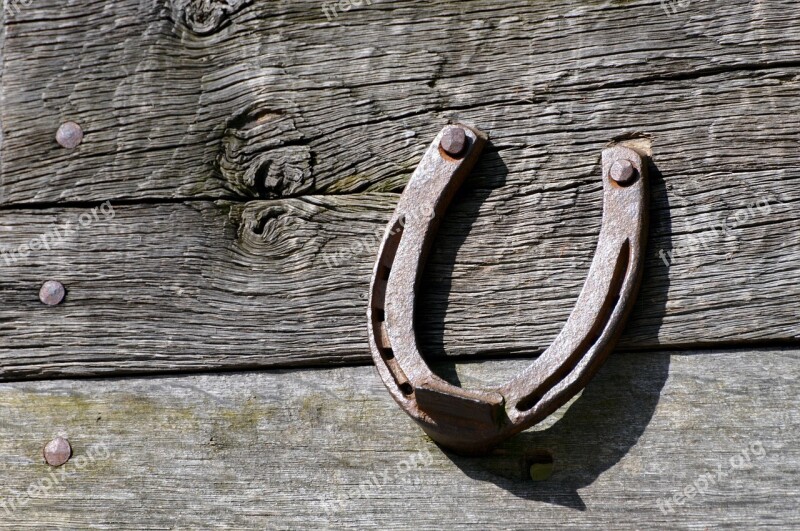 Horseshoe Background Wood Old Lucky Charm