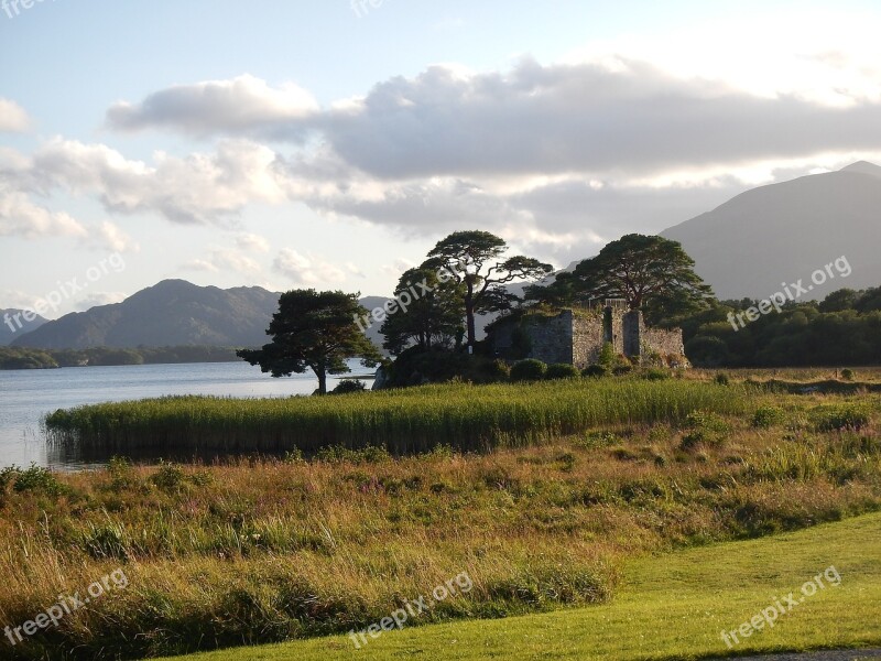 Ireland Ruins Castle Sunset Historic