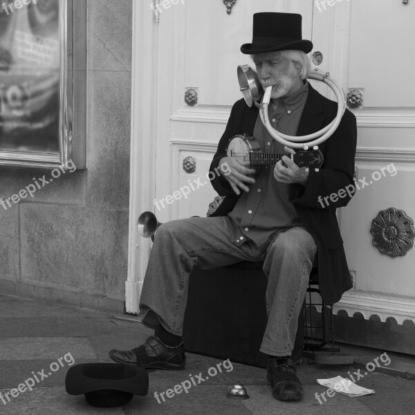 Black And White One Man Band Street Elegant Hat