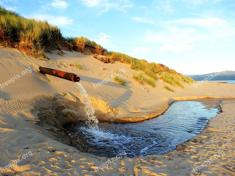 Pipe Dune Sand Water Sea