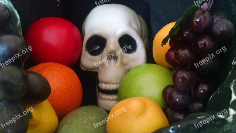 Fruit Skull Colorful Food Halloween