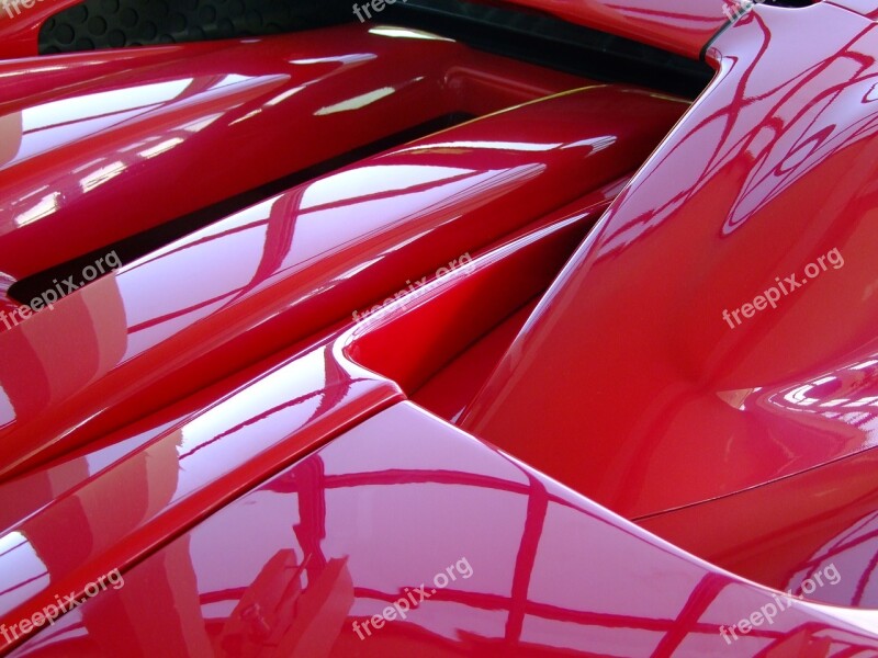 Ferrari Auto Detail Sports Car Red