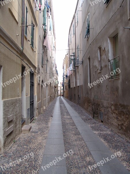 Sardinia Bosa Road City Deserted