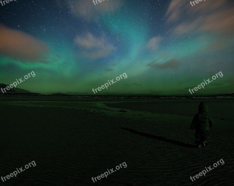 Northern Lights Aurora Isle Of Mull Scotland Night