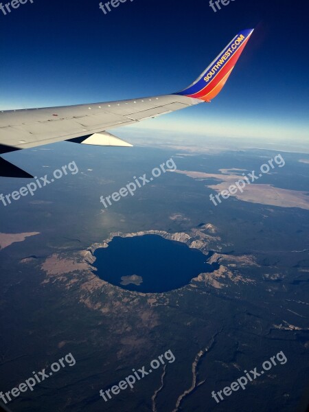 Plane Lake Sky Water Landscape