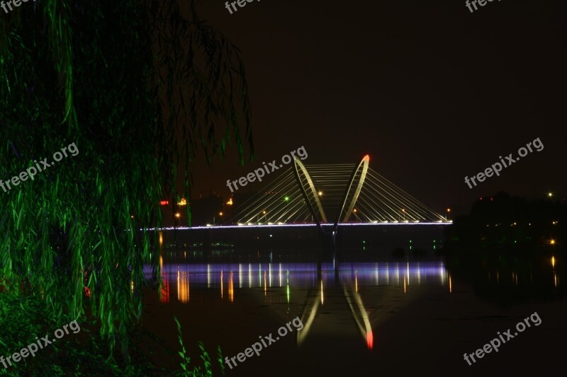 Night View Hunhe River Shenyang Free Photos