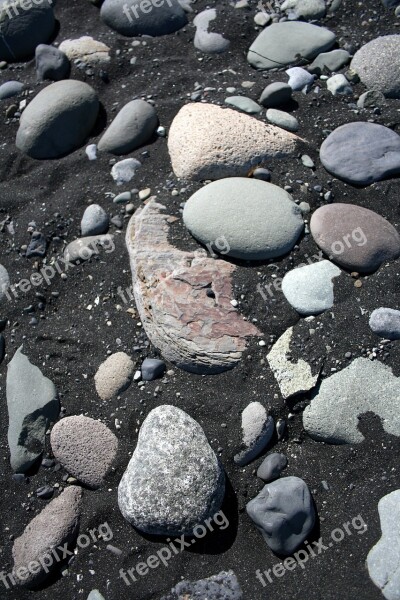 Beach Black Sand Black Sand Rocks