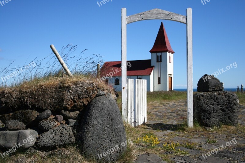 Iceland Church Sky Travel Architecture