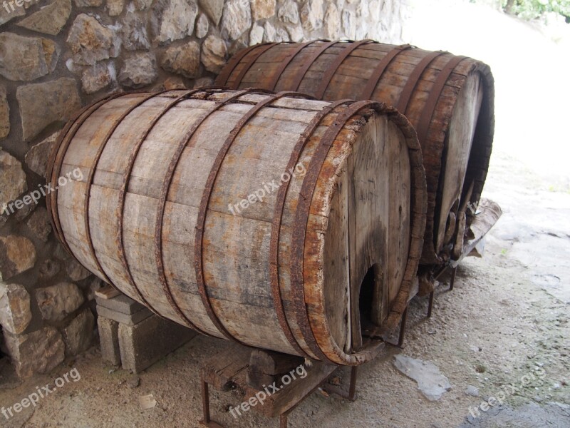 Barrels Old Wine Wood Wooden