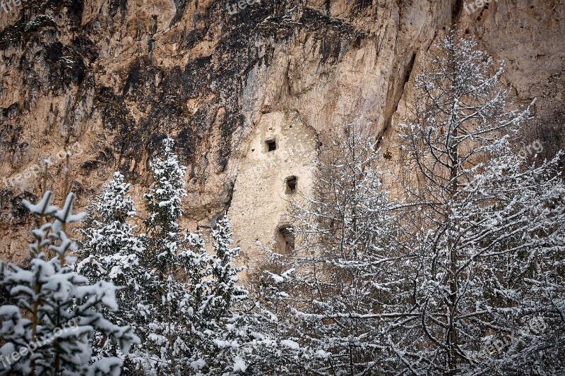 Winter Snow Snowy Forest Ruin