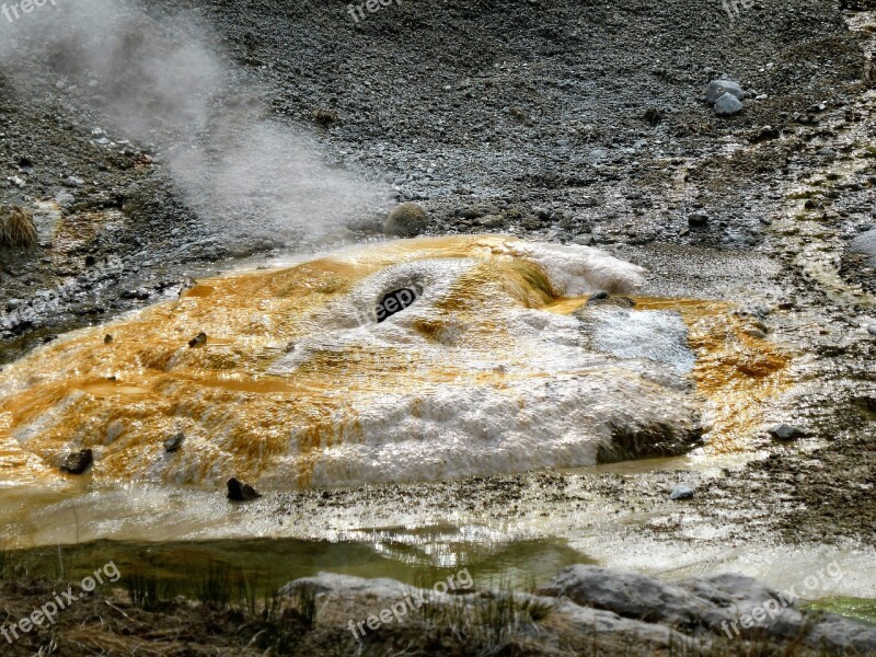 Geyser Steam Fog Hot Sulfur