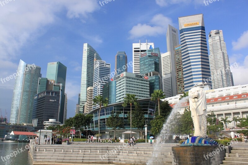 Travel Singapore Merlion Business City