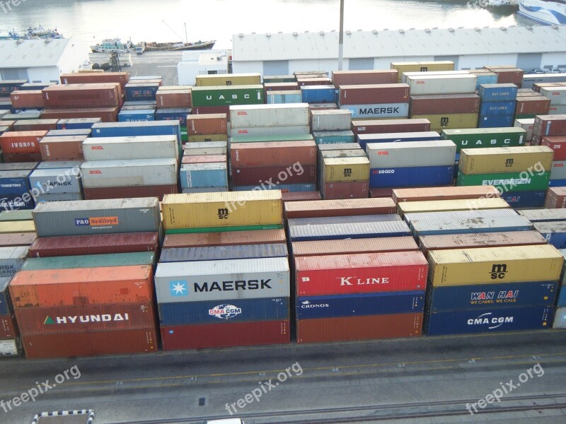 Port Container Colorful Shipping Cargo