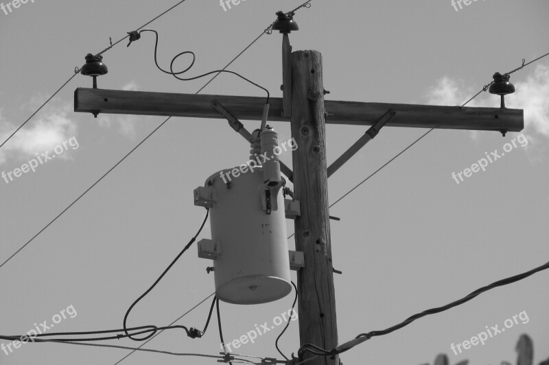 Telephone Pole Transformer Electricity Urban Free Photos