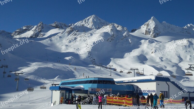 Alps Mountains Snow Snowy Alps Winter Holidays