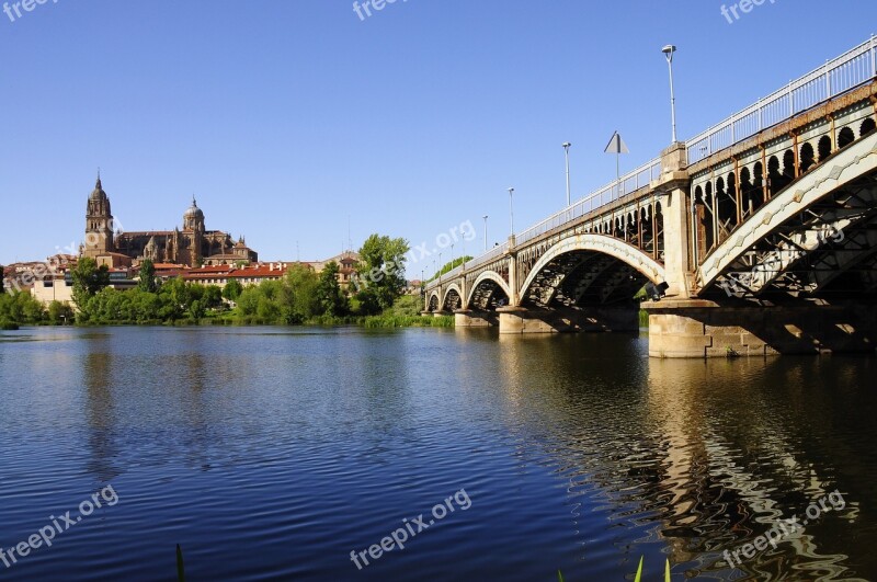 Landscape River Reflection Municipality Salamanca