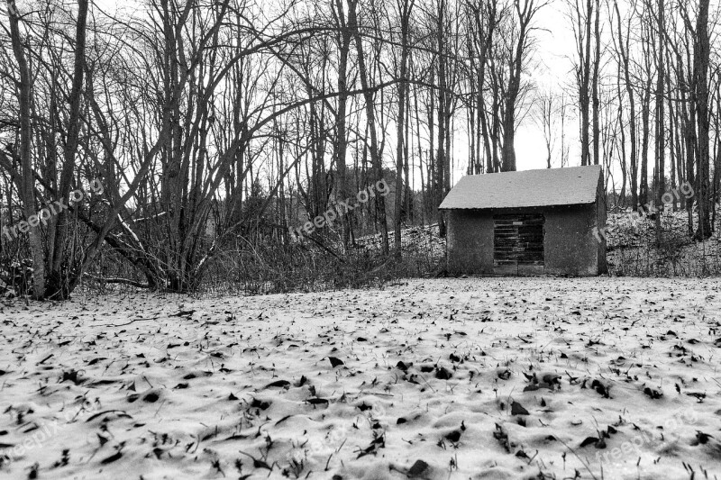 Cabin Winter Snow Winter Landscape Mountain