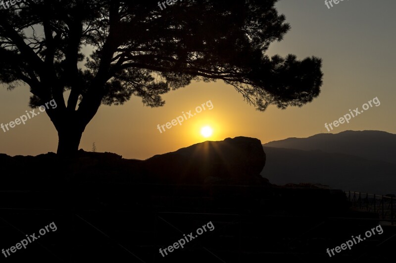 Sunset Taylor Mountain Landscape Nature