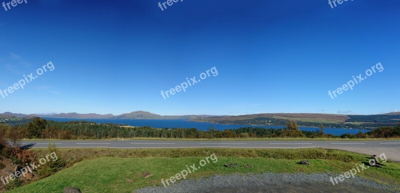 Blue Sky Scotland Scenic Ocean Coast