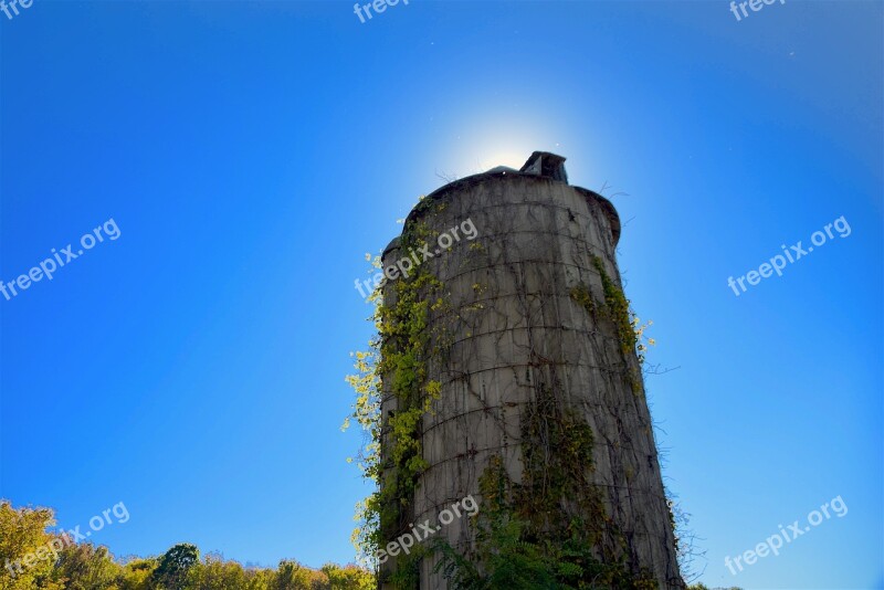 Silo Old Rural Farm Abandoned