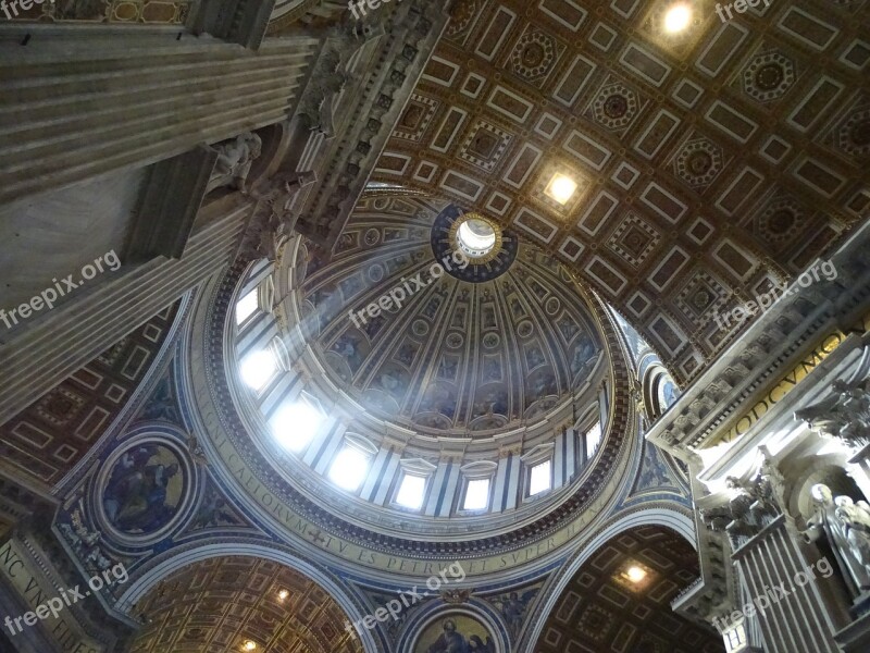 St Peter's Basilica Rome Light Free Photos