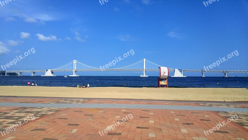 Gwangalli Beach Bathing Beach Republic Of Korea Sea Landscape