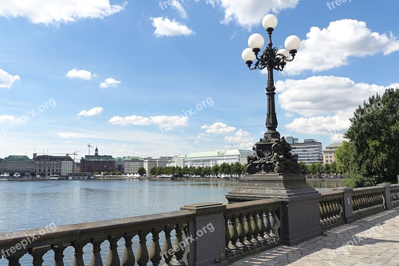 Hamburg Big City Binnenalster Skyline Free Photos