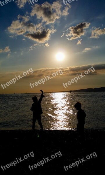 Children Landscape Marine Beach Peace