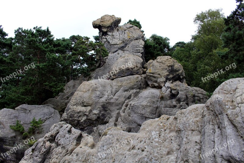 Sitting Woman Dörenther Clip Teutoburg Forest Stones Rock