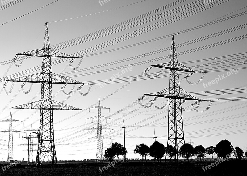 Power Poles Current Power Line Electricity Energy