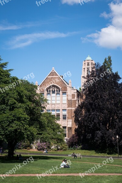 University Grass Sky Building Academy