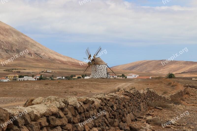 Windmills Canary Islands Fuerteventura Free Photos