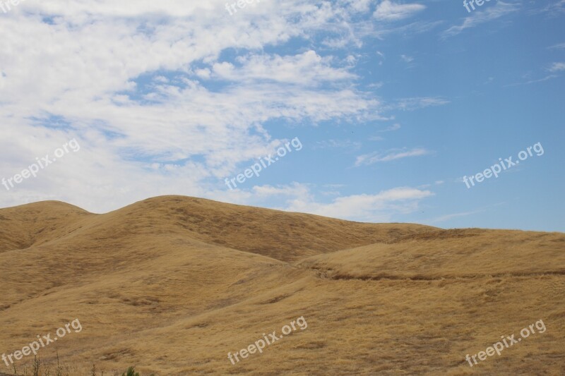 Hills Summer Sky Sky Landscape Brown Grass