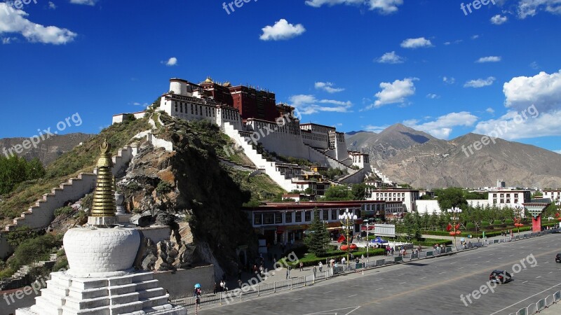 Tibet Lhasa The Potala Palace Tourism The Scenery