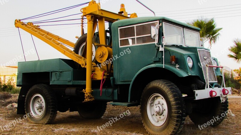 Truck Tow Truck Old Vehicle Car