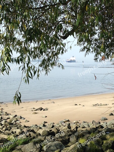 Elbe Water Hamburg Beach Free Photos