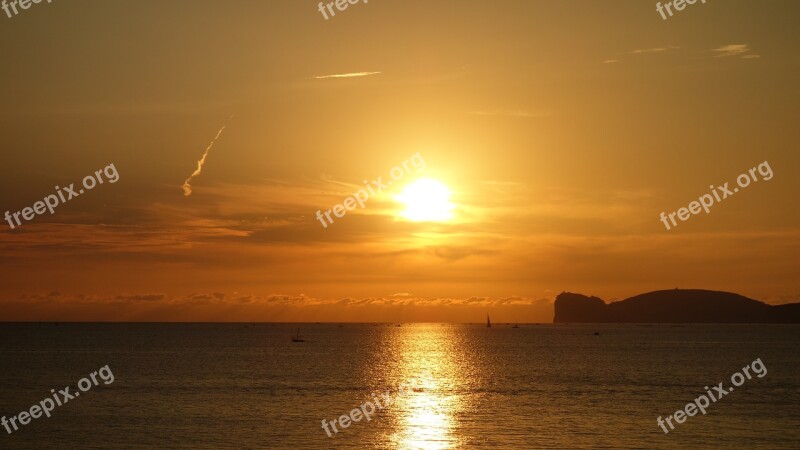 Sardinia Sunset Sea Boat Ocean