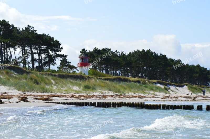 Hiddensee Baltic Sea Sea Wave Lighthouse