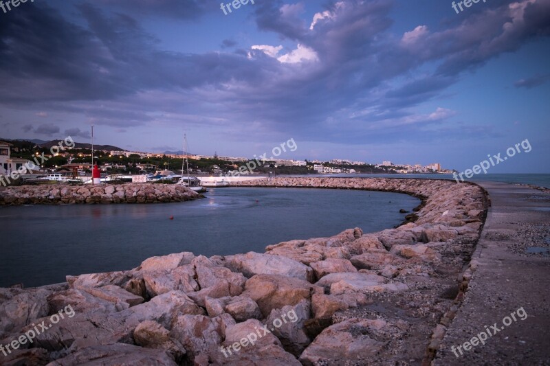 Cabopino Andalusia Sea Horizon Clouds