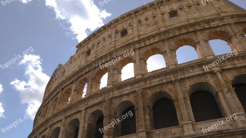 Colosseum Rome Italy Daytime Landmark