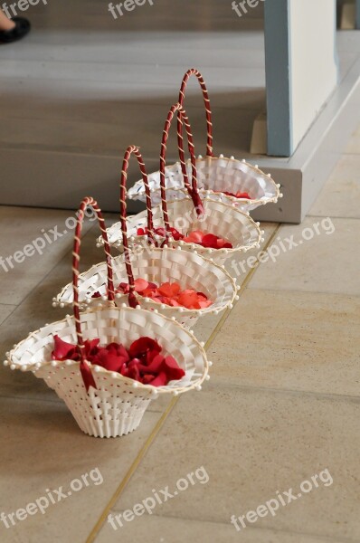 Litter Basket Roses Wedding Marry Decorated