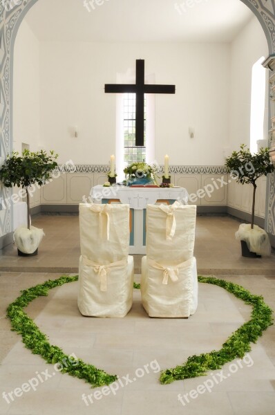 Church Wedding Altar Cross Interior